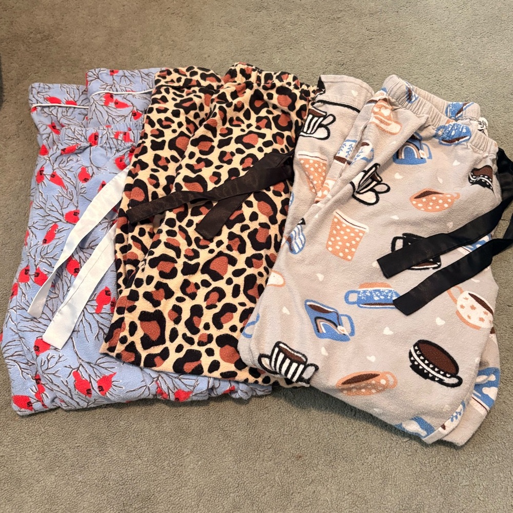 Set of Three Pajama Mania fleece Bottoms